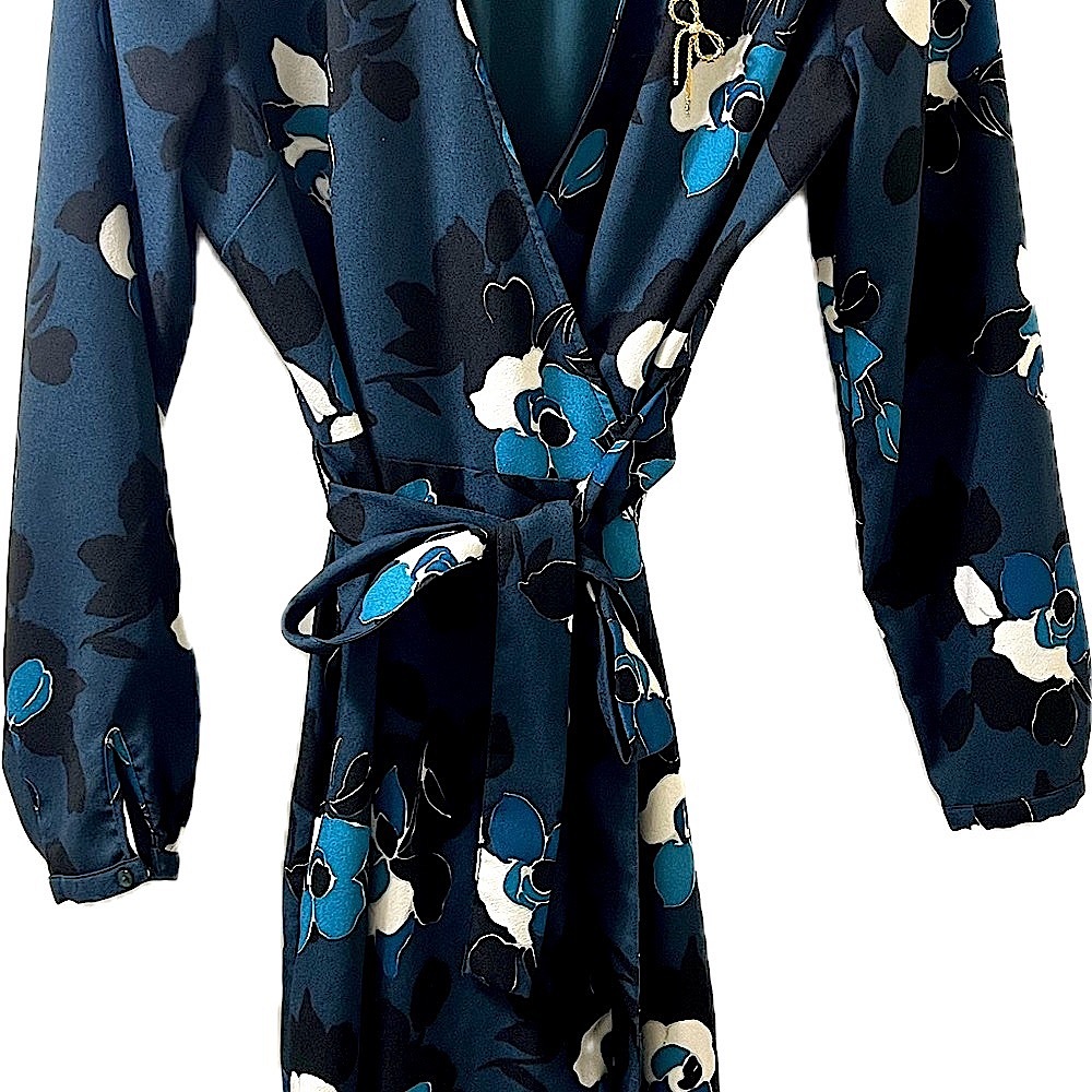 Banana Republic Floral Wrap dress-dark green